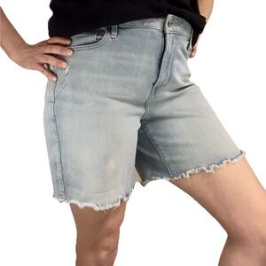 Simply Vera Light Distressed Blue Denim Jean Shorts Bermuda Size 12 Short